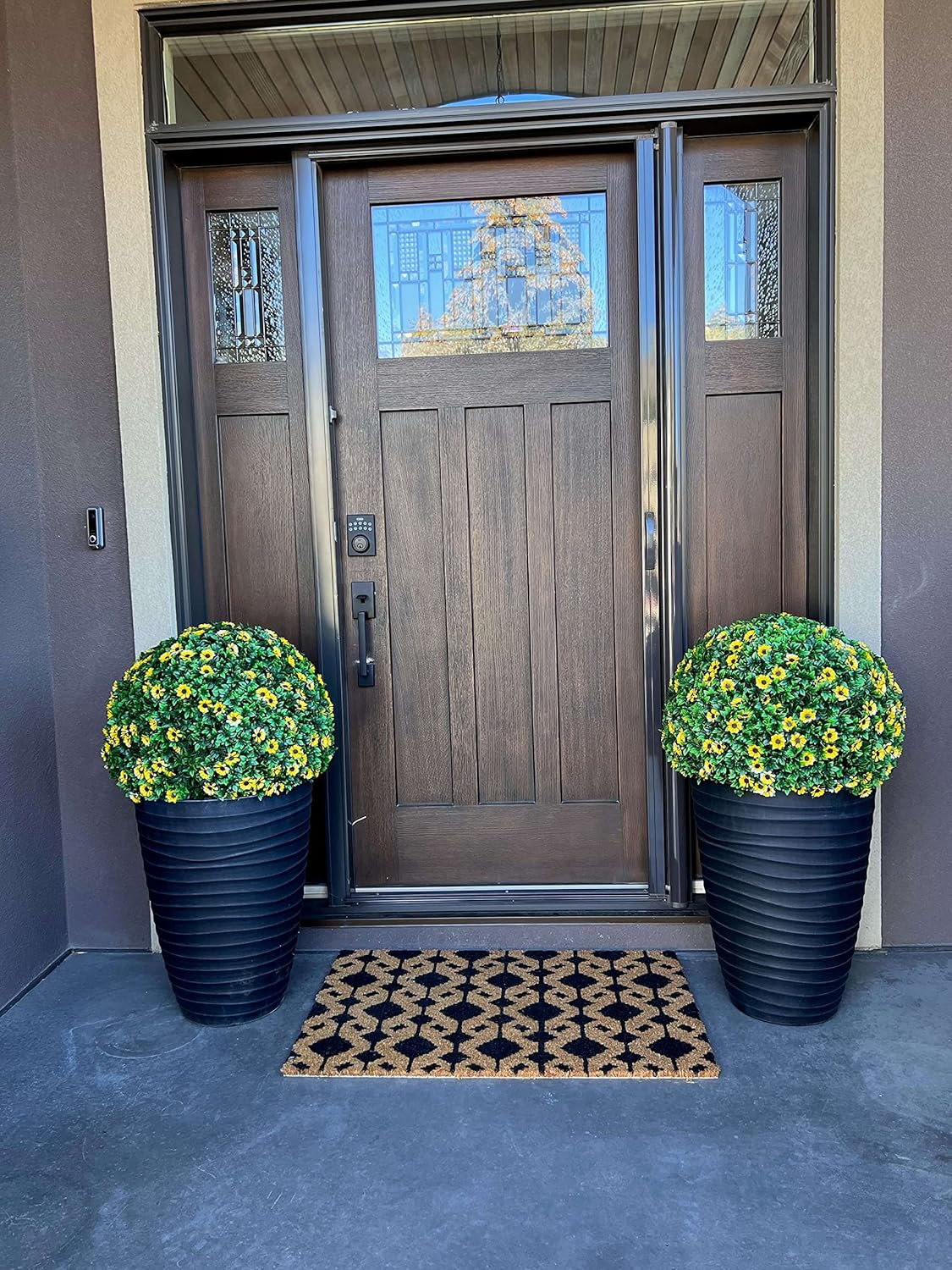 365 Curb Appeal - 21" XL Sunflower Topiary Ball | Artificial Spheres | Garden Spheres | Outdoor Topiary Ball | Decorative Plant Balls | Hanging Flower Ball | Topiary Balls Decor | UV Protected - Image 3