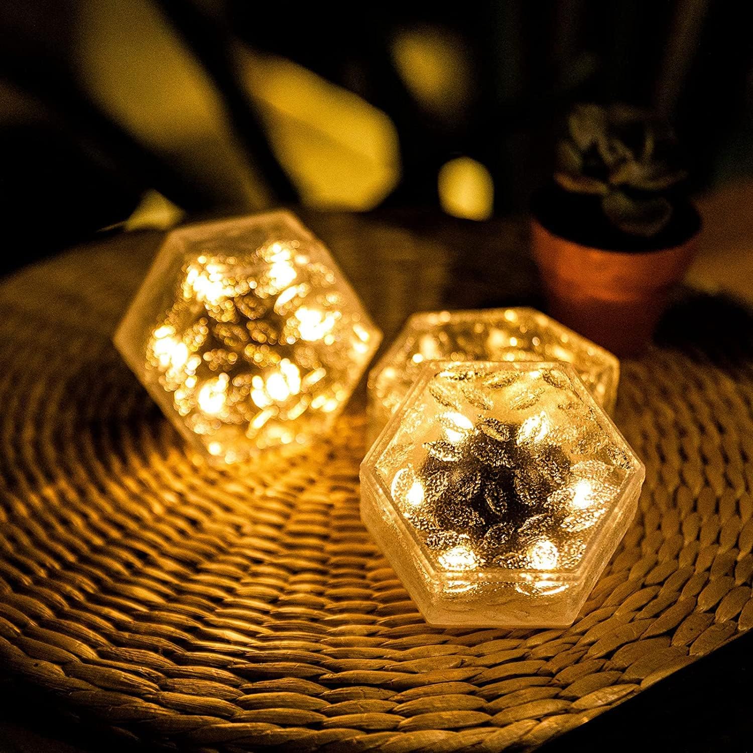 AIINY Garden Solar Light Outdoor(2Pack) ,Crackle Globe Glass Lotus Decoration , Waterproof Metal LED Flower Lights for Patio,Lawn,Walkway,Tabletop,Ground - Image 10