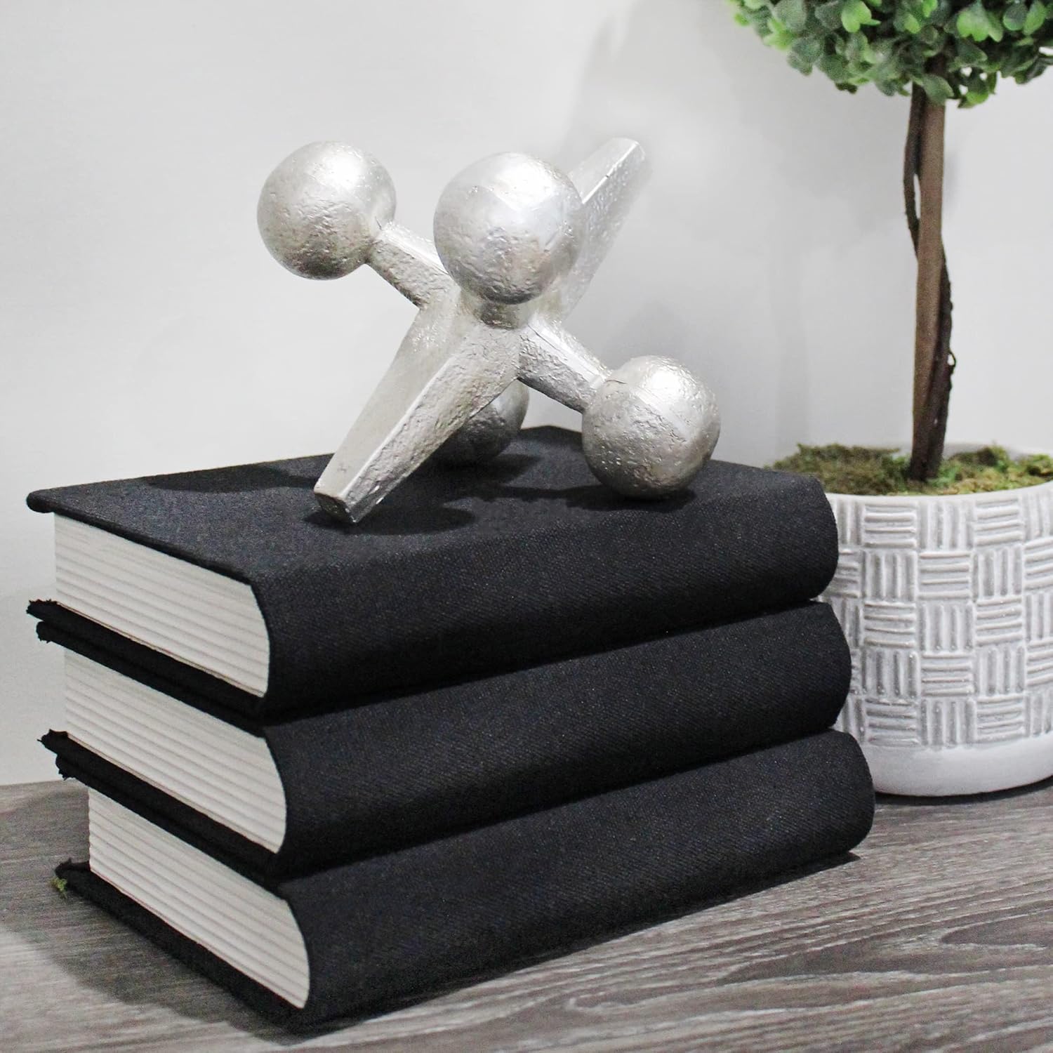 AuldHome Faux Book Stack (Black, Set of 3); Decorative Books for DIY Crafts and Home Decor - Image 2