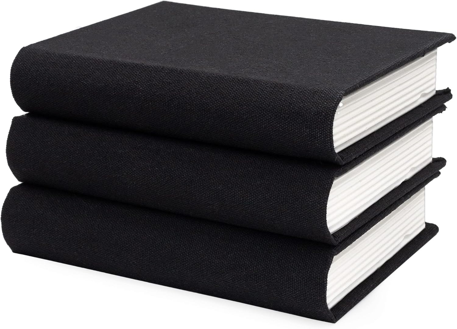 AuldHome Faux Book Stack (Black, Set of 3); Decorative Books for DIY Crafts and Home Decor