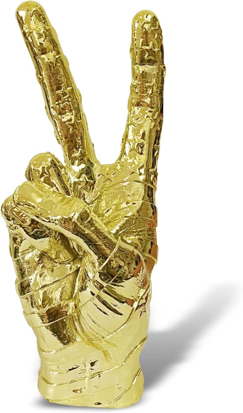Blowind Black Polyresin Hand Gesture Desk Statues Finger Sculpture Decor - Silver Personality Middle Finger Statue Gifts for Family and Friends (Black) - Image 8