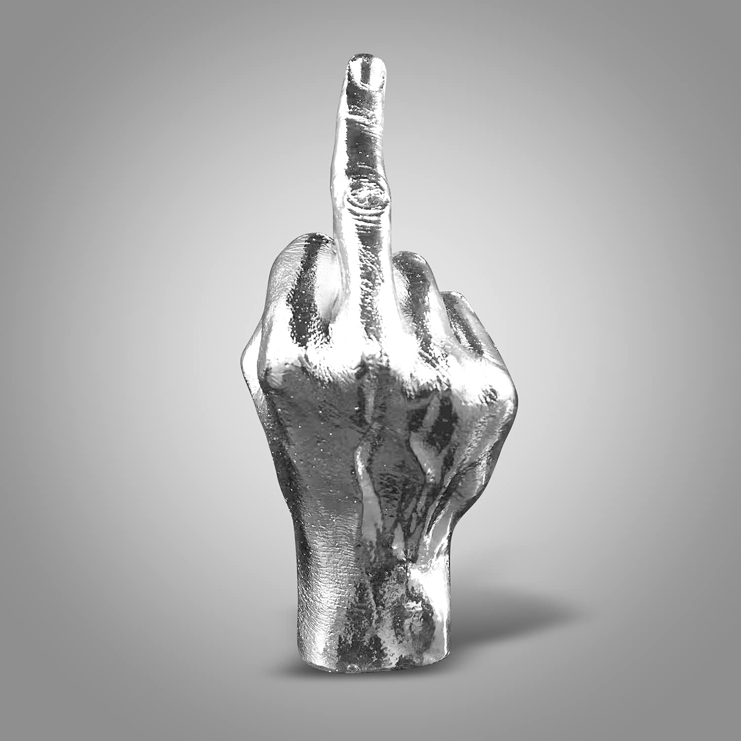 Blowind Black Polyresin Hand Gesture Desk Statues Finger Sculpture Decor - Silver Personality Middle Finger Statue Gifts for Family and Friends (Black) - Image 10