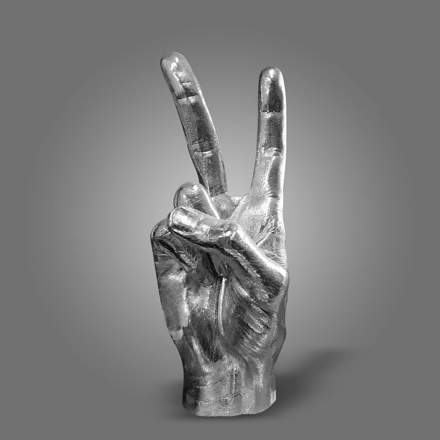 Blowind Black Polyresin Hand Gesture Desk Statues Finger Sculpture Decor - Silver Personality Middle Finger Statue Gifts for Family and Friends (Black) - Image 9