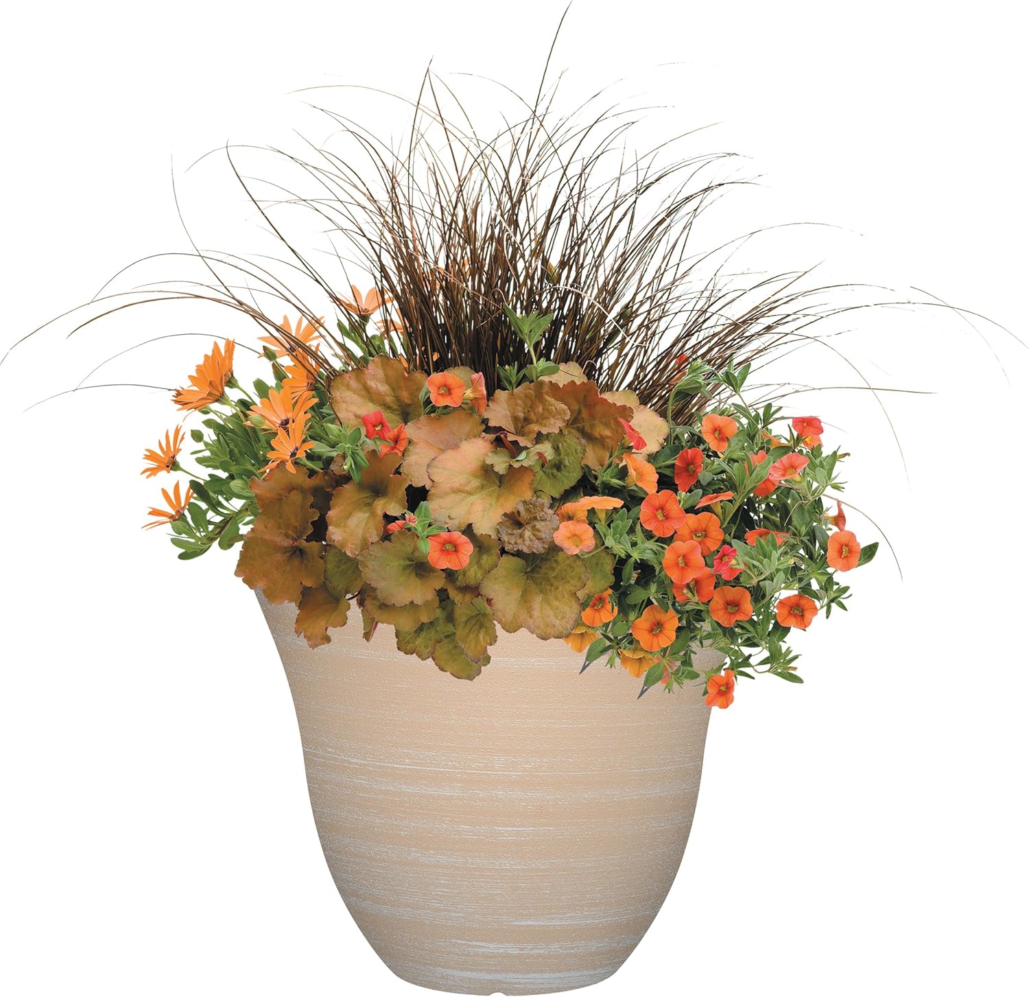 Classic Home and Garden Honeysuckle Resin Flower Pot Planter, Beige, 15" - Image 2