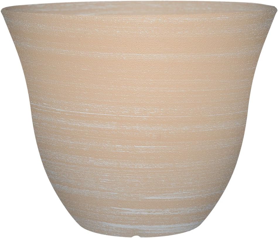Classic Home and Garden Honeysuckle Resin Flower Pot Planter, Beige, 15"