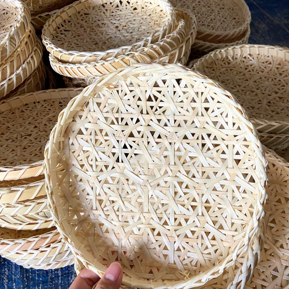 Decocoon Set of 9 Woven Bowl Wall Decor, Wall Hanging Wicker Baskets, Boho Baskets, Wall Baskets Set, Boho Basket Wall Decor Set, Woven Basket for Wall, Accessories Decor (Rustic Garden Wall Decor) - Image 7