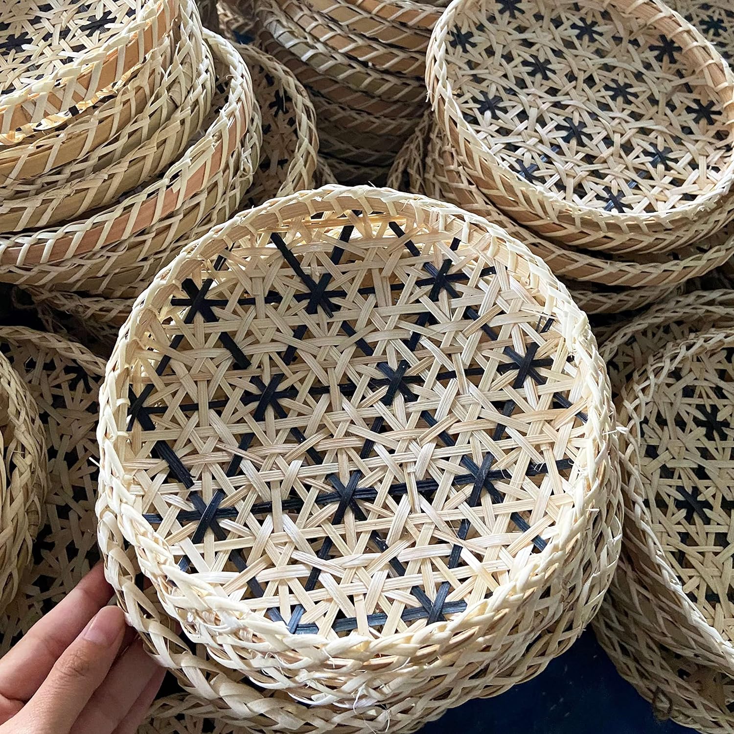 Decocoon Set of 9 Woven Bowl Wall Decor, Wall Hanging Wicker Baskets, Boho Baskets, Wall Baskets Set, Boho Basket Wall Decor Set, Woven Basket for Wall, Accessories Decor (Rustic Garden Wall Decor) - Image 8