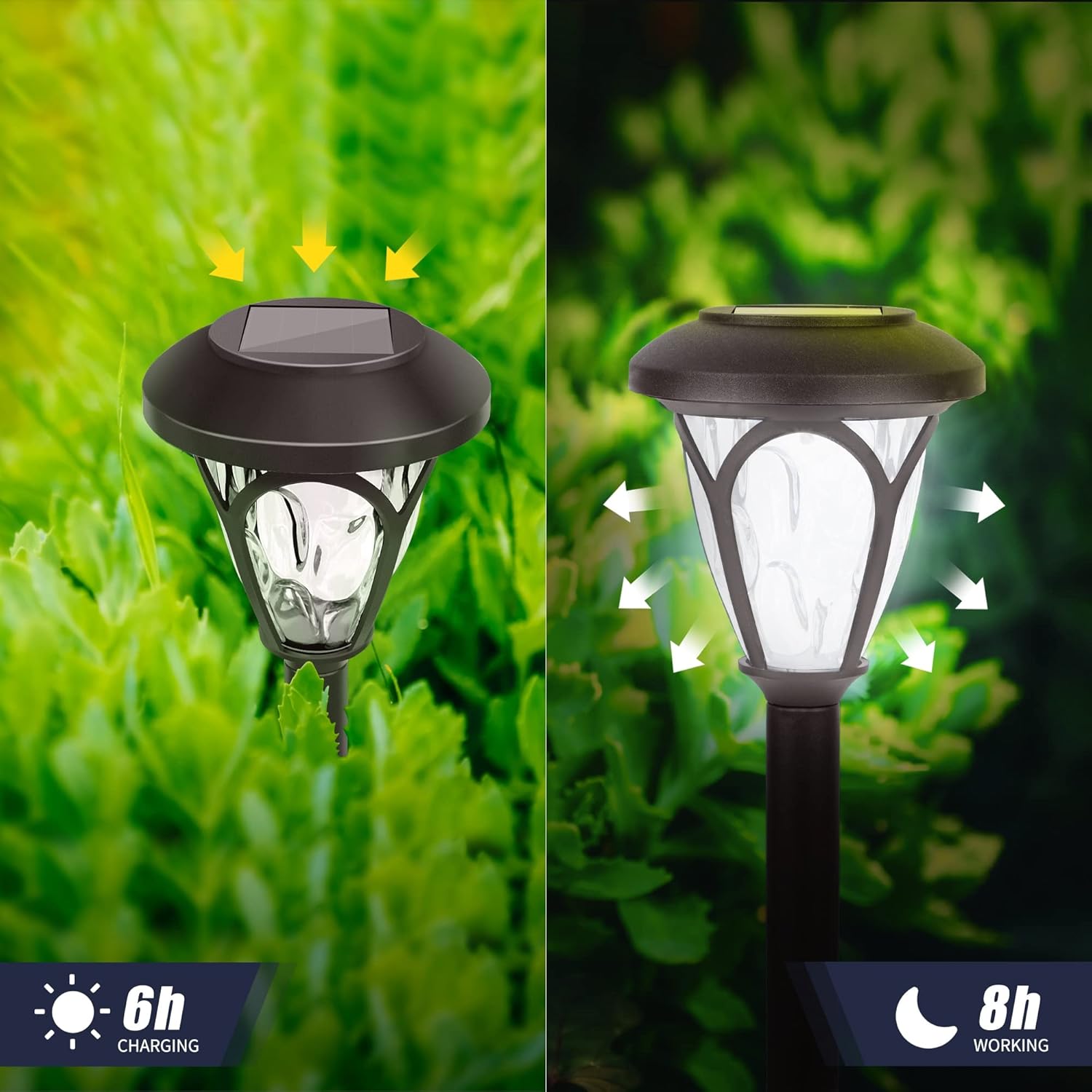 Dynaming 10 Pack Solar Pathway Lights for Outdoor, Auto On\/Off Garden Decorative Lights, Waterproof Landscape Lights for Lawn Patio Yard Walkway Deck Driveway, Cool White - Image 4