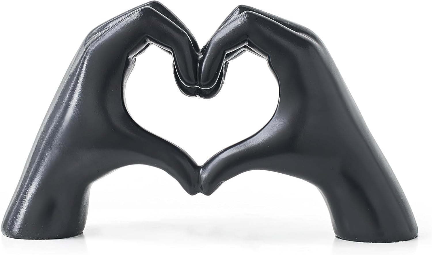 FJS Home Decor Black Love Finger Gesture Statue, Modern Art Sculpture Home Decorations for Living Room Bedroom Shelf Coffee Table Centerpiece, Gift for Women Wedding 5.5" W x 9.8" H