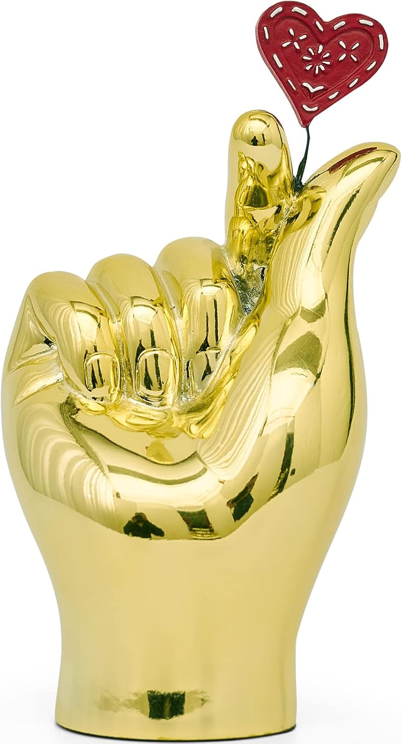 FJS Home Decor Black Love Finger Gesture Statue, Modern Art Sculpture Home Decorations for Living Room Bedroom Shelf Coffee Table Centerpiece, Gift for Women Wedding 5.5" W x 9.8" H - Image 8