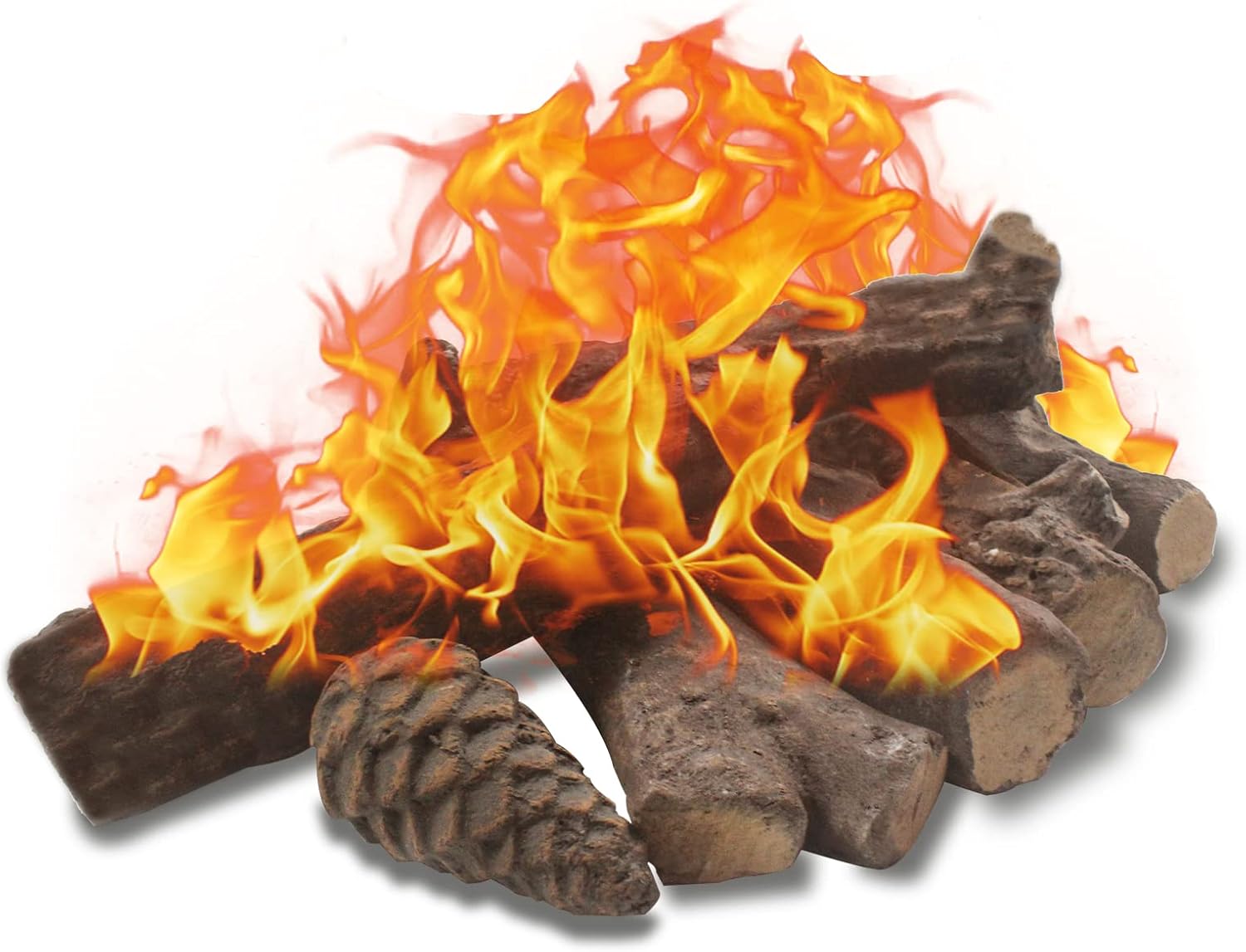 Gas Fireplace Logs,10pcs Large Faux Firepit Logs, Decorative Ceramic Wood Log Set for Indoor Outdoor Gas Insets, Vented,Ventless, Electric,Ethanol,Gel Fireplaces - Image 9