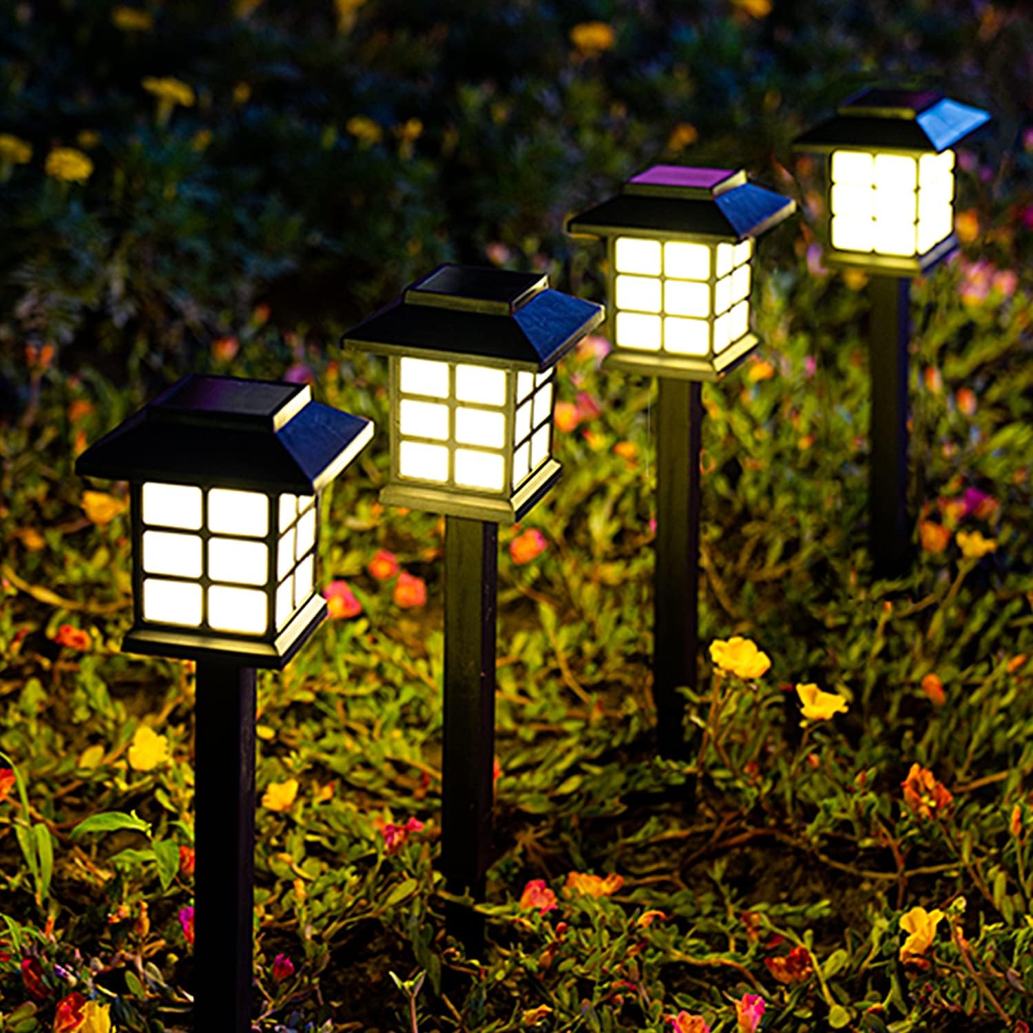 GIGALUMI Solar Outdoor Lights，8 Pack LED Solar Lights Outdoor Waterproof, Solar Walkway Lights Maintain 10 Hours of Lighting for Your Garden, Landscape, Path, Yard, Patio, Driveway - Image 2