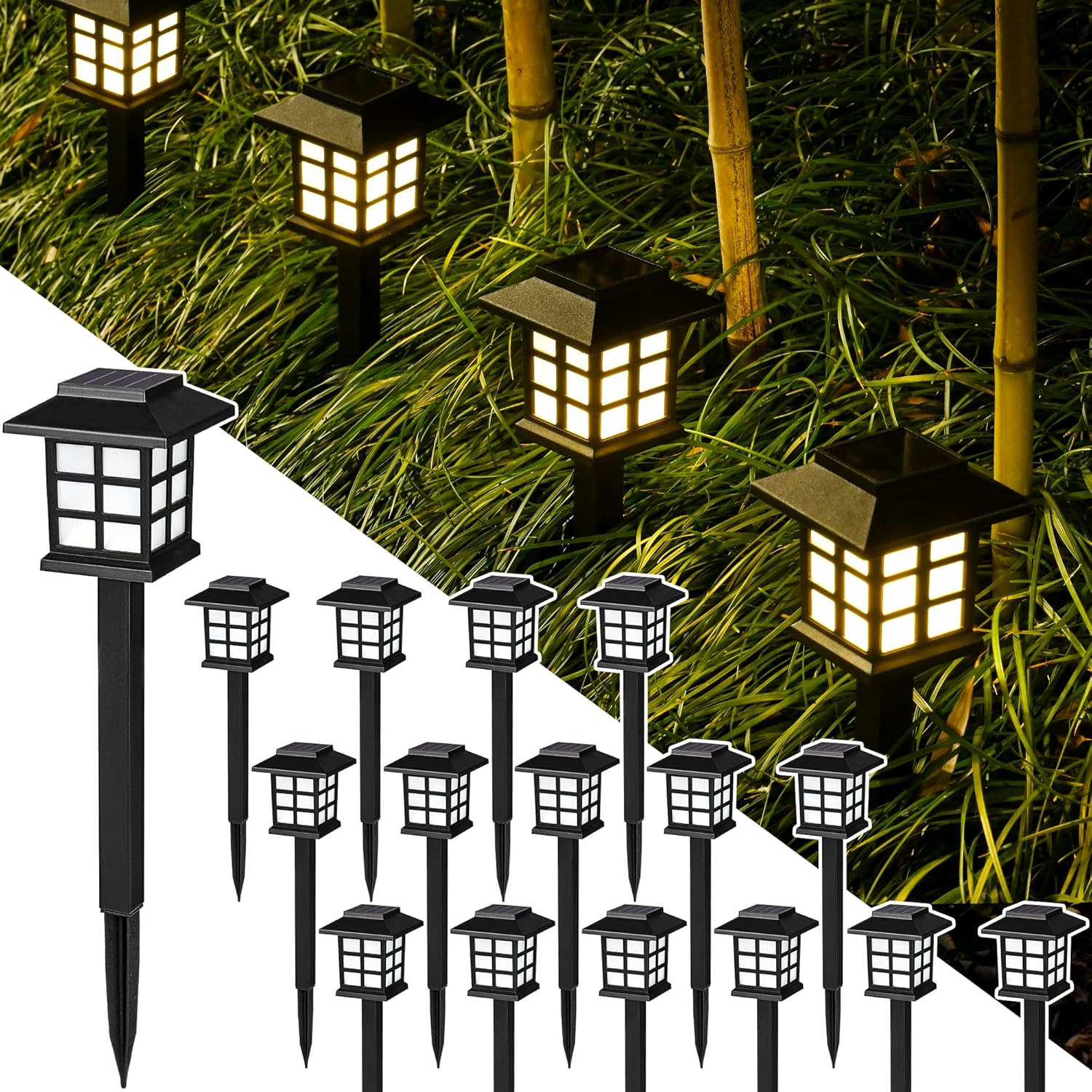 GIGALUMI Solar Outdoor Lights，8 Pack LED Solar Lights Outdoor Waterproof, Solar Walkway Lights Maintain 10 Hours of Lighting for Your Garden, Landscape, Path, Yard, Patio, Driveway - Image 8