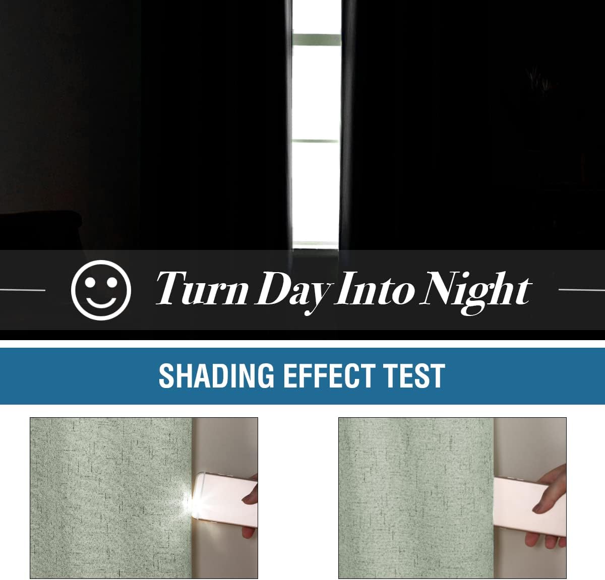 H.VERSAILTEX Primitive Linen Curtains 100% Blackout Curtain Drapes Burlap Fabric Curtains with White Thermal Insulated Liner, Grommet Top Curtains Living Room\/Bedroom (2 Panels, 42 x 84 Inch, Sage) - Image 3