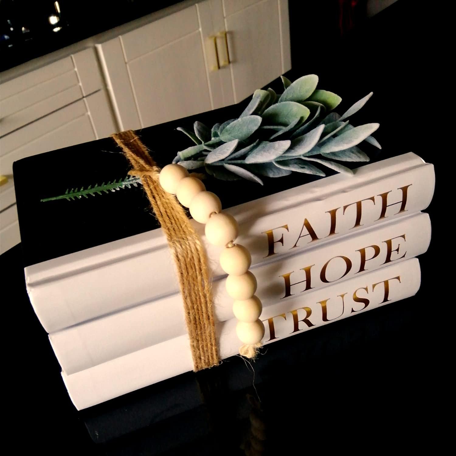 Hardcover Decorative Book,Modern Hardcover Decorative Books,Faith|Hope|Trust(Set of 3) Stacked Books for Decorating Coffee Tables and Bookshelf - Image 8