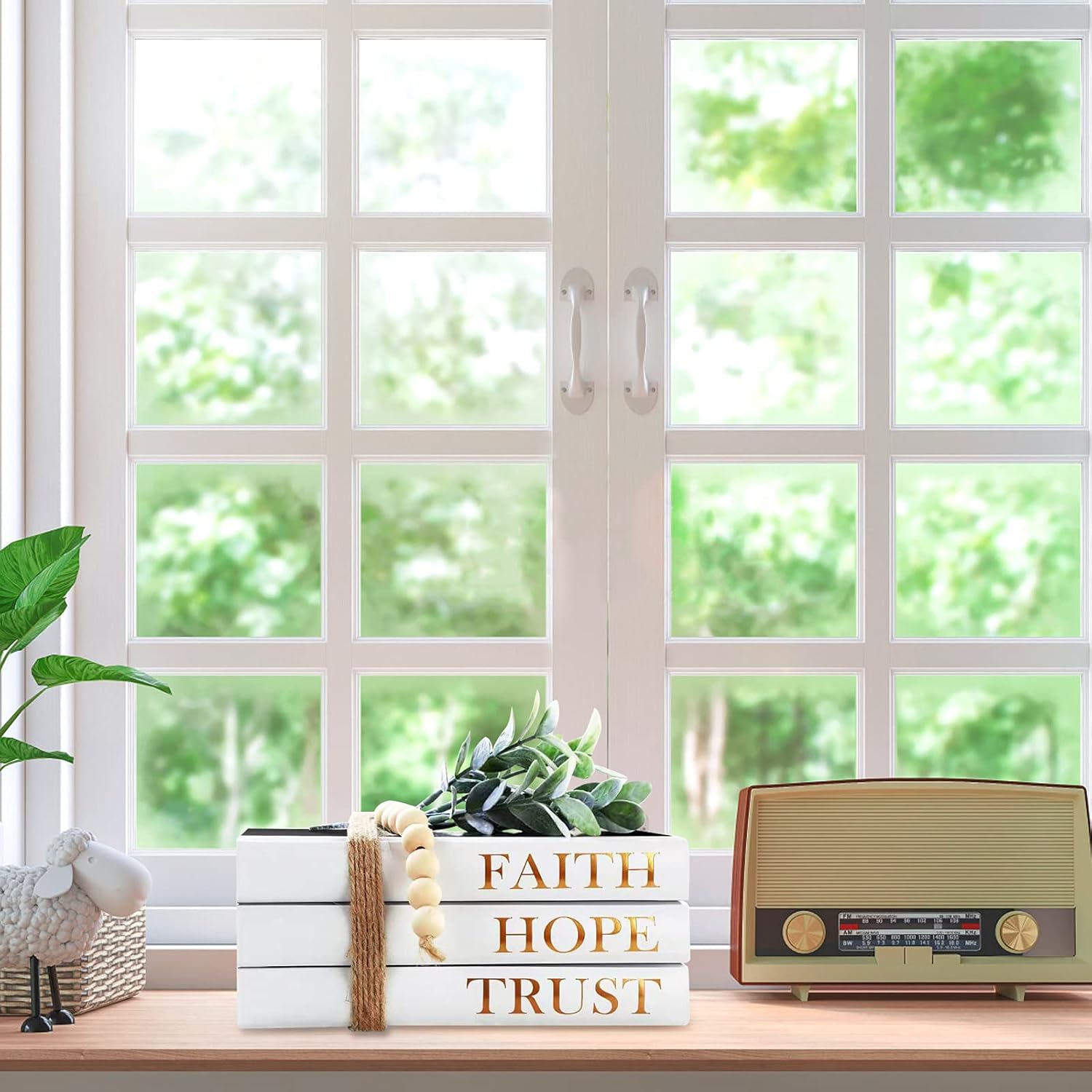 Hardcover Decorative Book,Modern Hardcover Decorative Books,Faith|Hope|Trust(Set of 3) Stacked Books for Decorating Coffee Tables and Bookshelf - Image 4