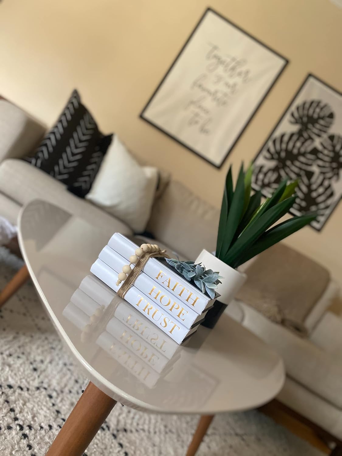 Hardcover Decorative Book,Modern Hardcover Decorative Books,Faith|Hope|Trust(Set of 3) Stacked Books for Decorating Coffee Tables and Bookshelf - Image 7