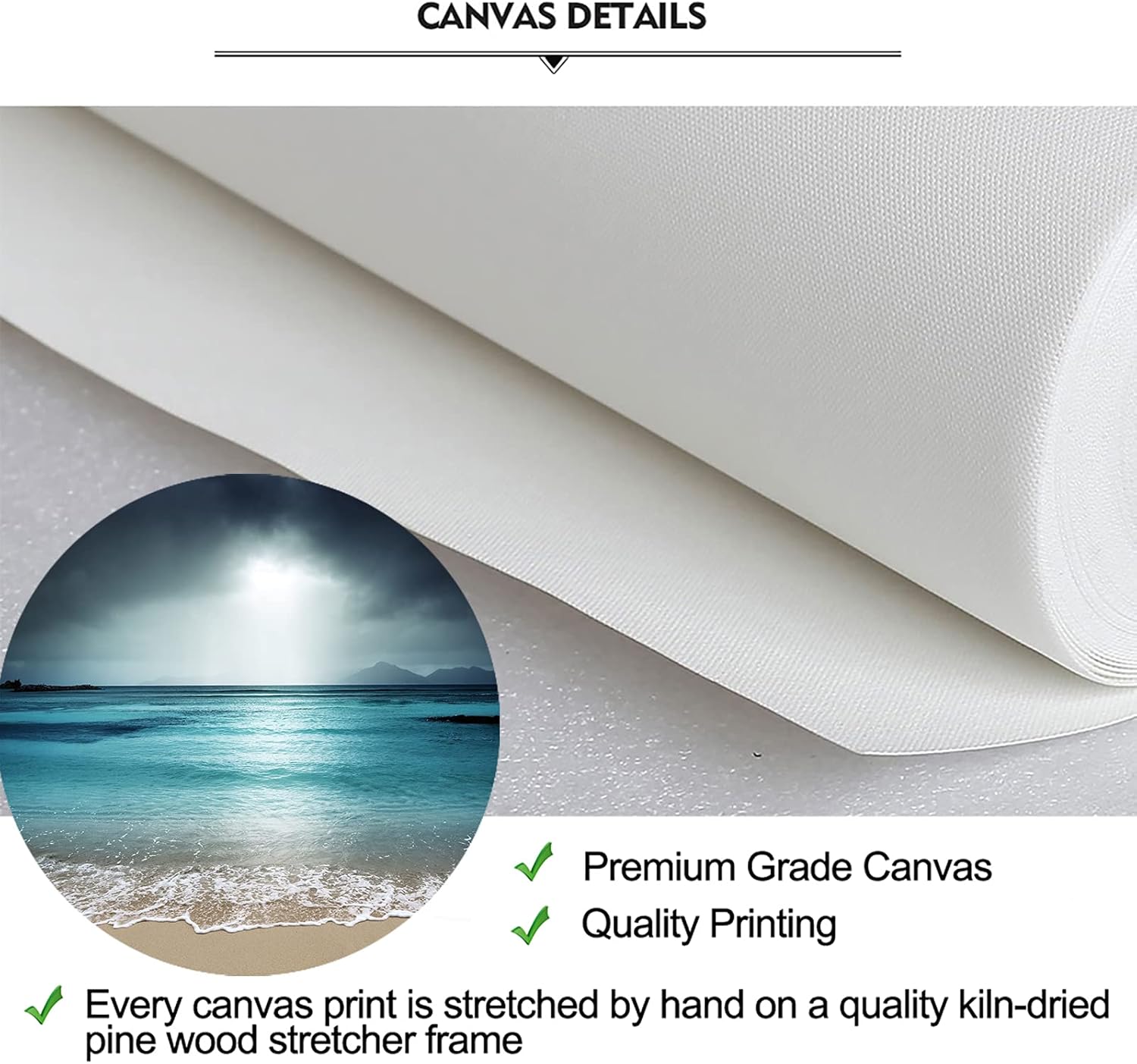 iKNOW FOTO 7 Multi Panel Xlarge Modern Canvas Prints Wall Art Blue Ocean Seascape Pictures Beach Landscape Printed On Canvas Ready to Hang for Living Room Home Office Decor 70x32 inch - Image 6