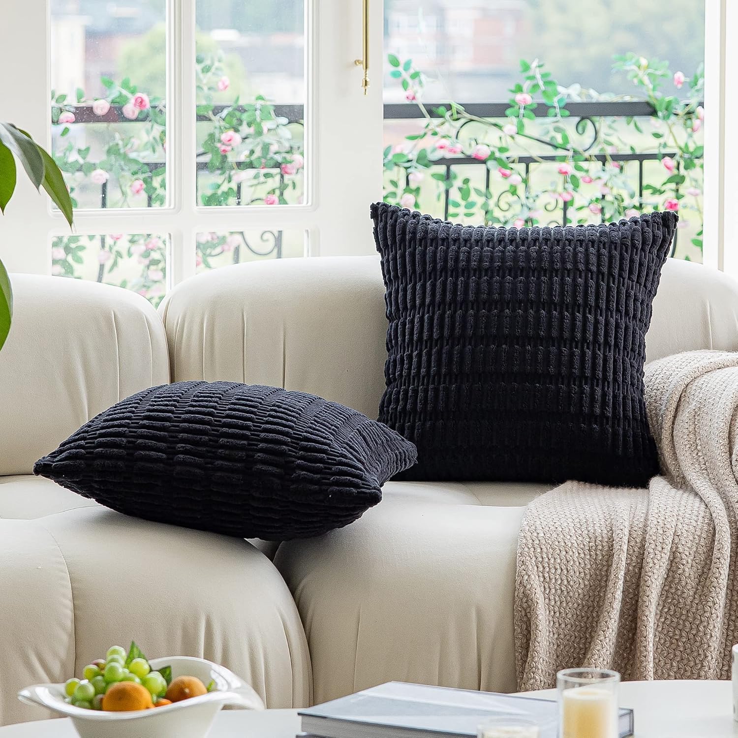 Kevin Textile Pack of 2 Lumbar Decorative Throw Pillow Covers 12x20 Inch for Living Room Couch Bedroom, Soft Corduroy Rectangle Solid Cushion Case 30x50 cm, Farmhouse Boho Home Decor Cream White - Image 21