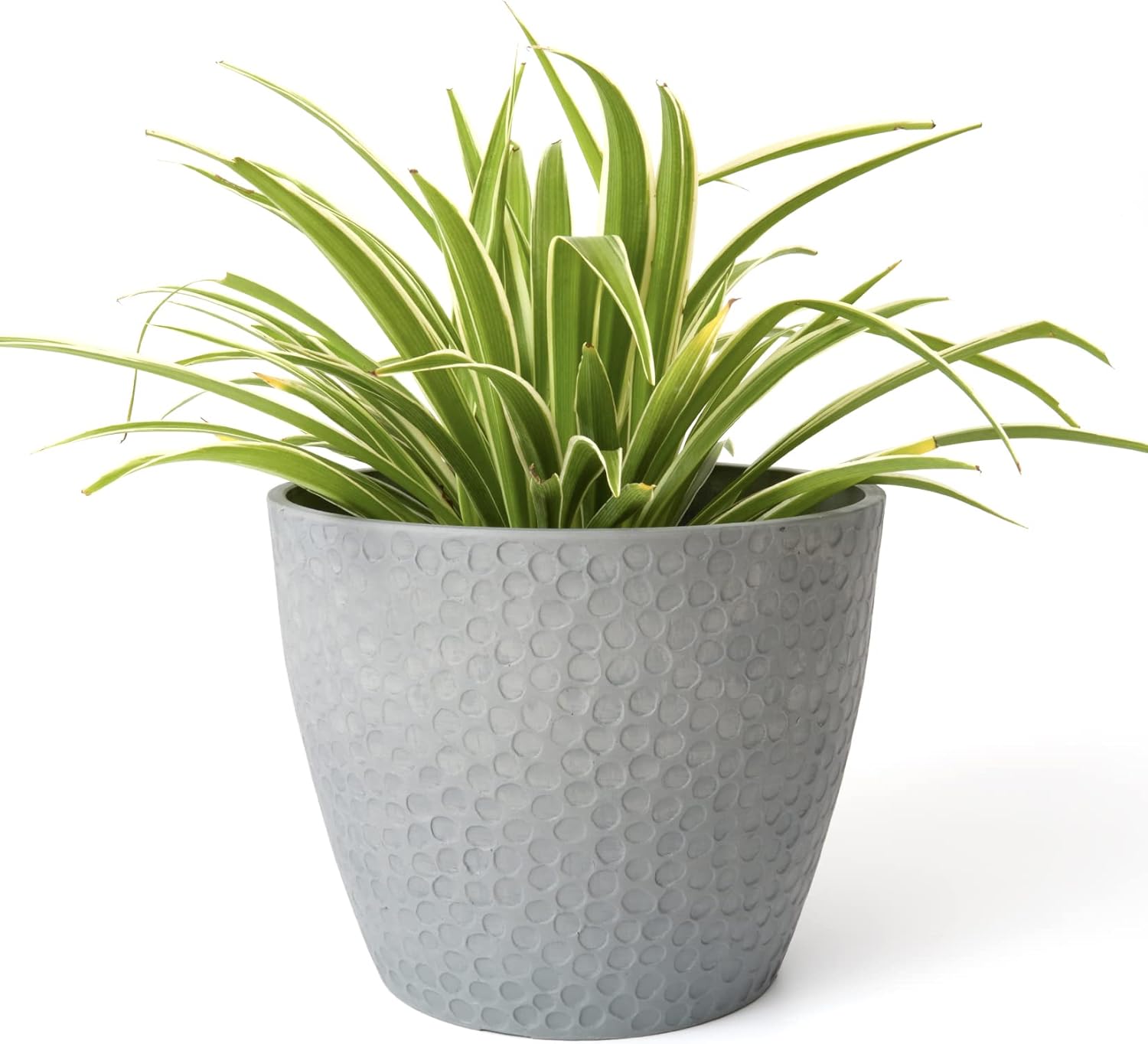 LA Jolie Muse 9.4 inch Plant Pot for Indoor and Outdoor Plants, Modern Chic Planter,Honeycomb Pattern,Storm Gray