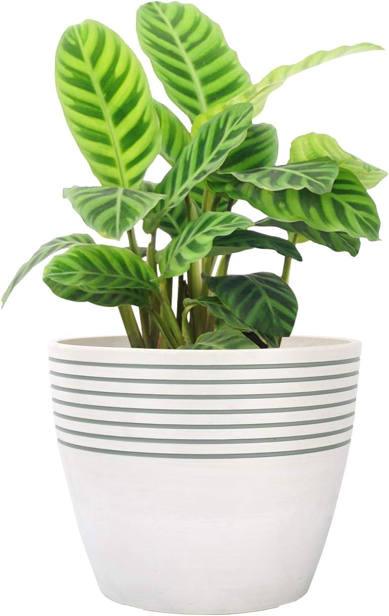 LA Jolie Muse 9.4 inch Plant Pot for Indoor and Outdoor Plants, Modern Chic Planter,Honeycomb Pattern,Storm Gray - Image 11