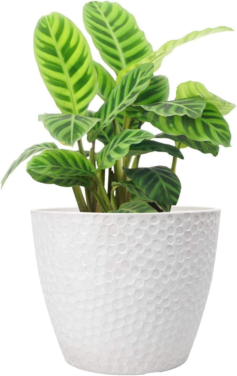 LA Jolie Muse 9.4 inch Plant Pot for Indoor and Outdoor Plants, Modern Chic Planter,Honeycomb Pattern,Storm Gray - Image 8