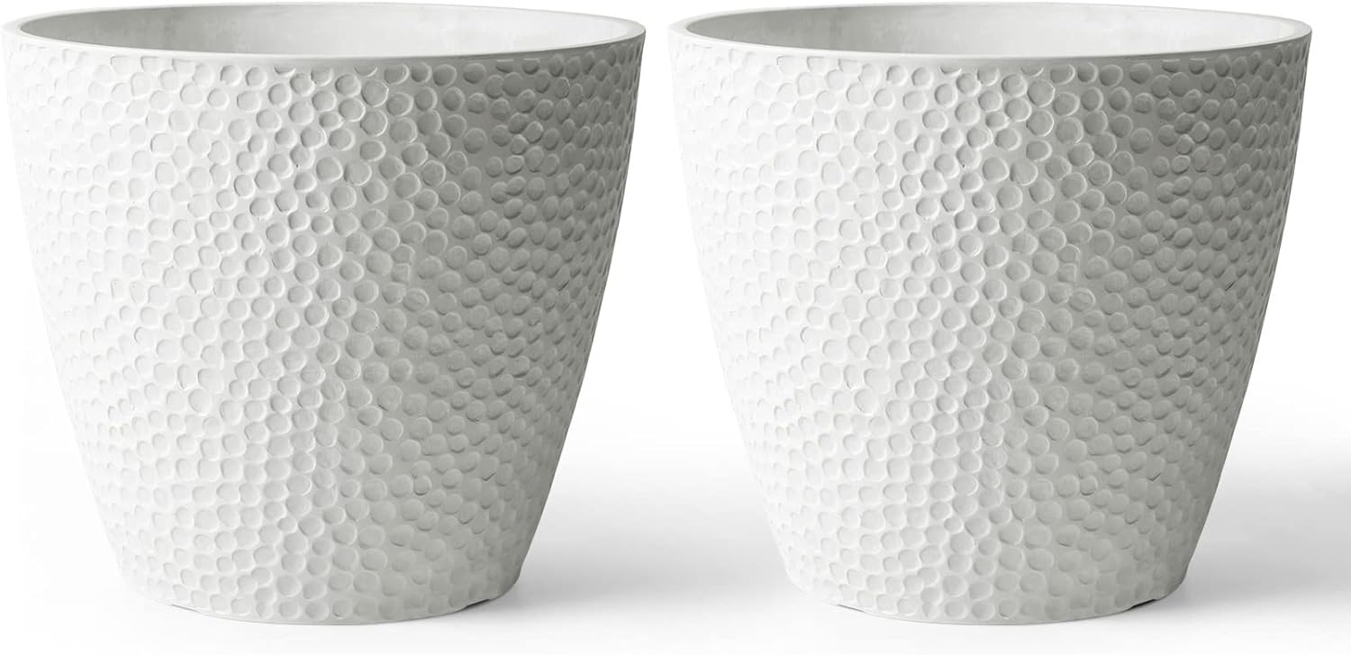 LA Jolie Muse 9.4 inch Plant Pot for Indoor and Outdoor Plants, Modern Chic Planter,Honeycomb Pattern,Storm Gray - Image 10