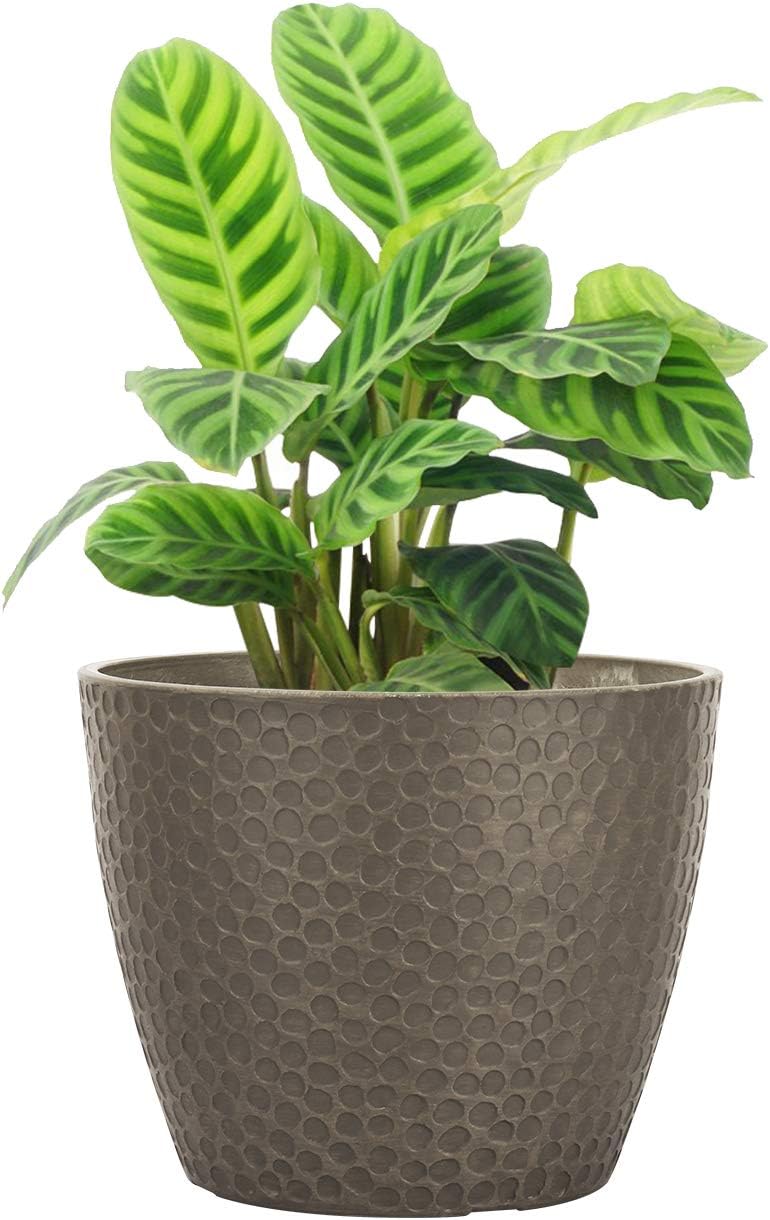LA Jolie Muse 9.4 inch Plant Pot for Indoor and Outdoor Plants, Modern Chic Planter,Honeycomb Pattern,Storm Gray - Image 9