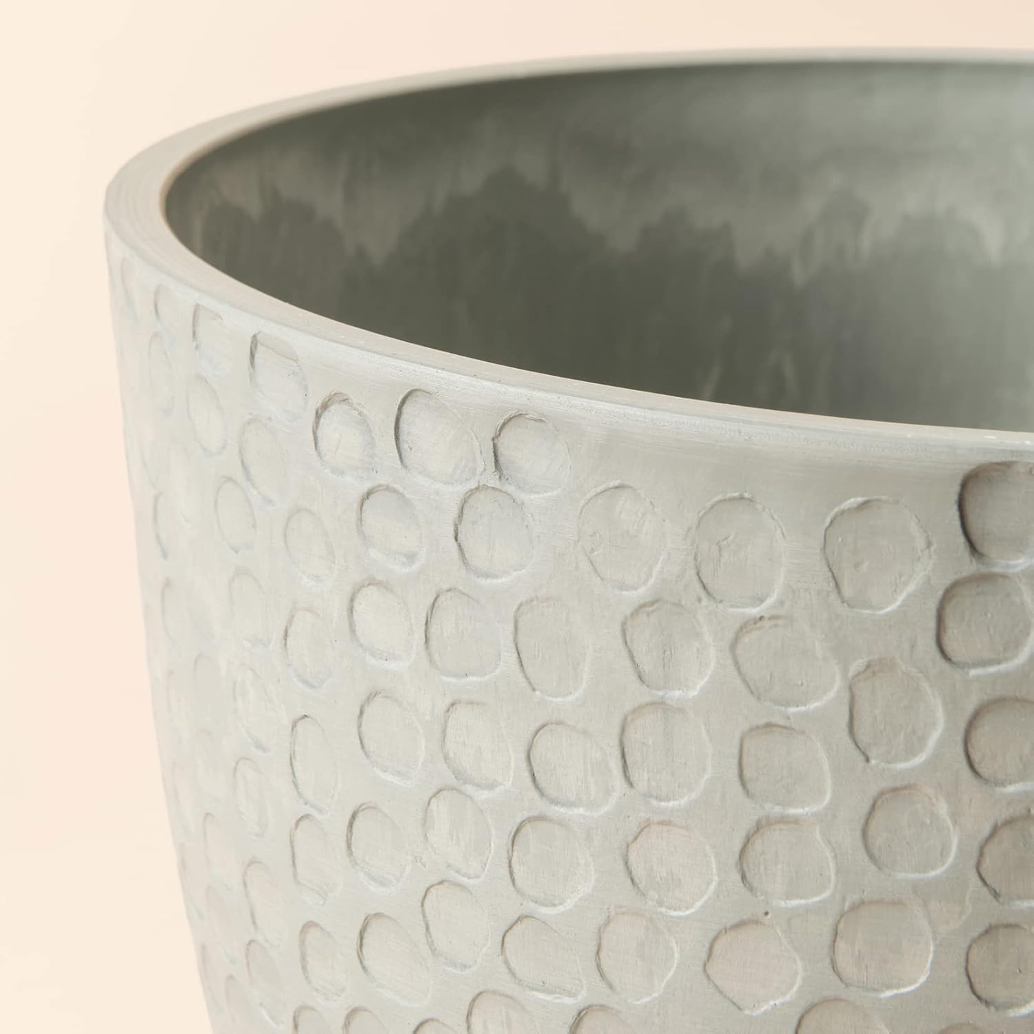 LA Jolie Muse 9.4 inch Plant Pot for Indoor and Outdoor Plants, Modern Chic Planter,Honeycomb Pattern,Storm Gray - Image 4