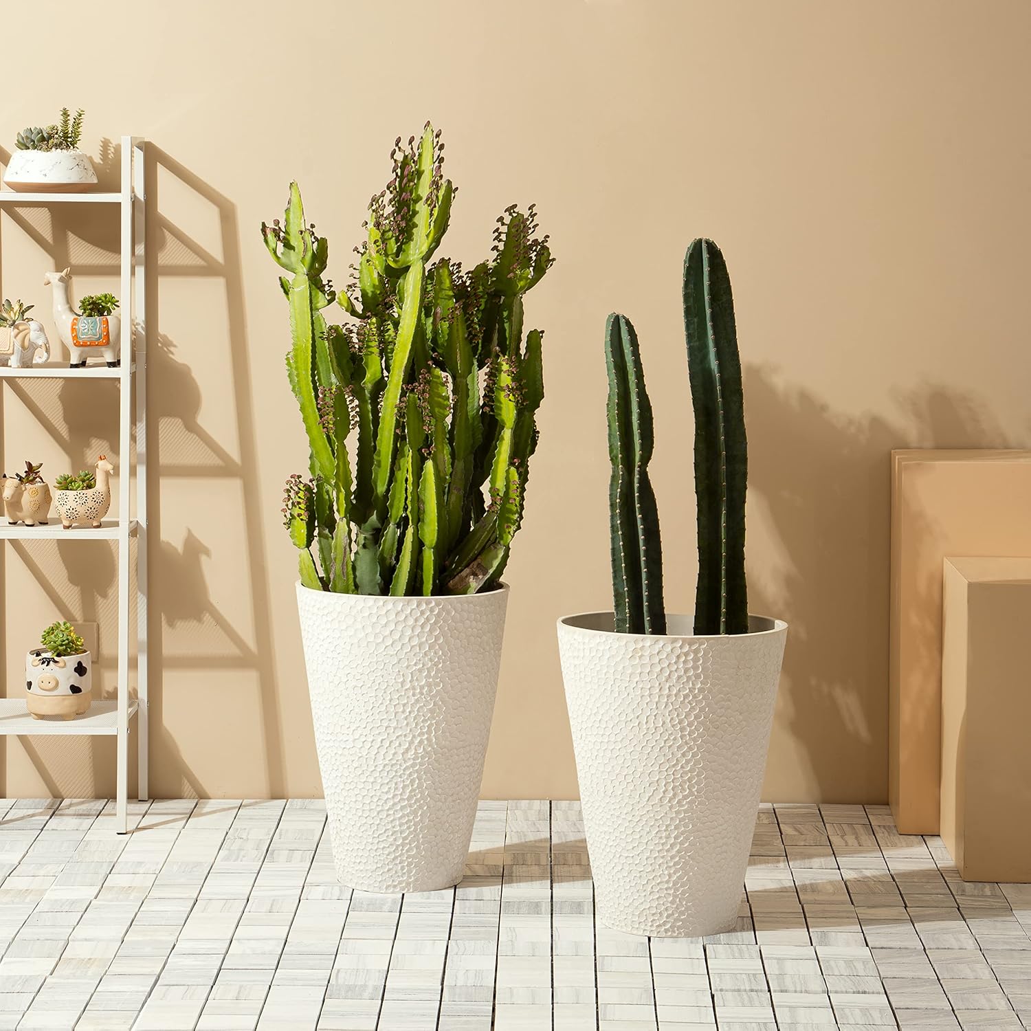 LA JOLIE MUSE Tall White Planter for Outdoor Plants,20 Inch Indoor Tree Planter, Modern Flower Pot Containers,Large Decorative Plant Pot,1 Pack - Image 5