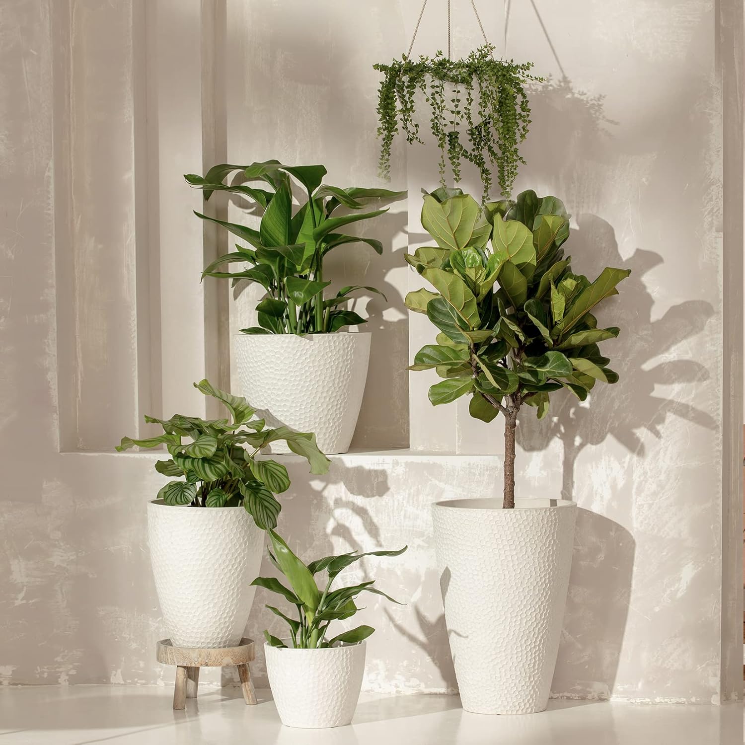 LA JOLIE MUSE Tall White Planter for Outdoor Plants,20 Inch Indoor Tree Planter, Modern Flower Pot Containers,Large Decorative Plant Pot,1 Pack - Image 6