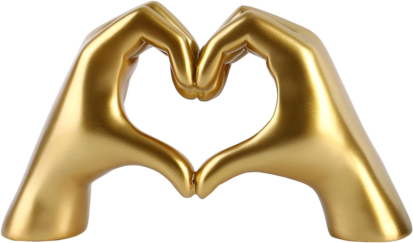Love Gesture Both Hand Statue Black Aesthetic Decorations, Modern Resin Sculpture Home Accents for Living Room Bedroom Coffee Table, Desktop, Bookshelf - Image 11