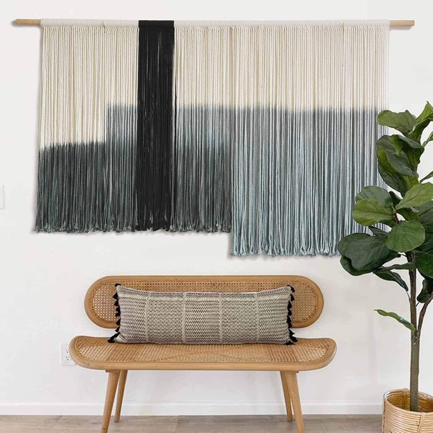 Macrame Wall Hanging Large Dip Dye Tapestry Fiber Wall Art Boho Bedroom Décor 59''W*35''L - Image 7