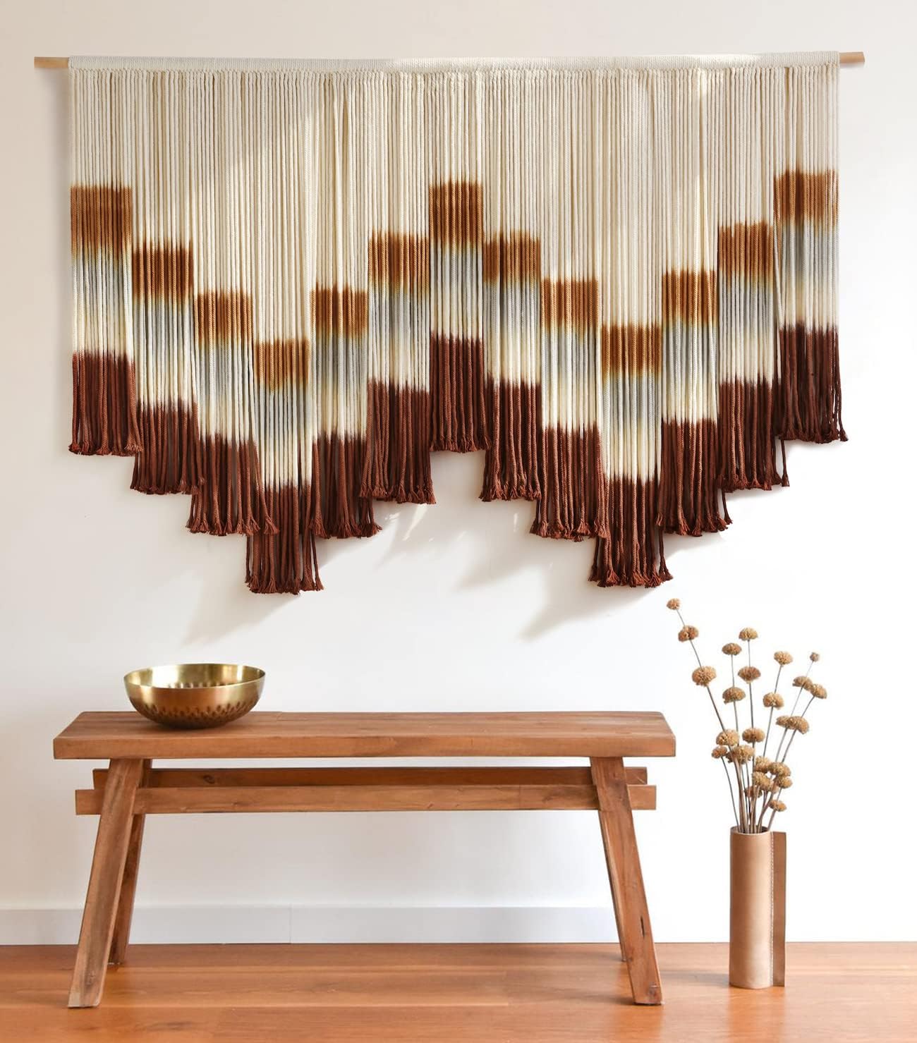 Macrame Wall Hanging Large Dip Dye Tapestry Fiber Wall Art Boho Bedroom Décor 59''W*35''L - Image 9