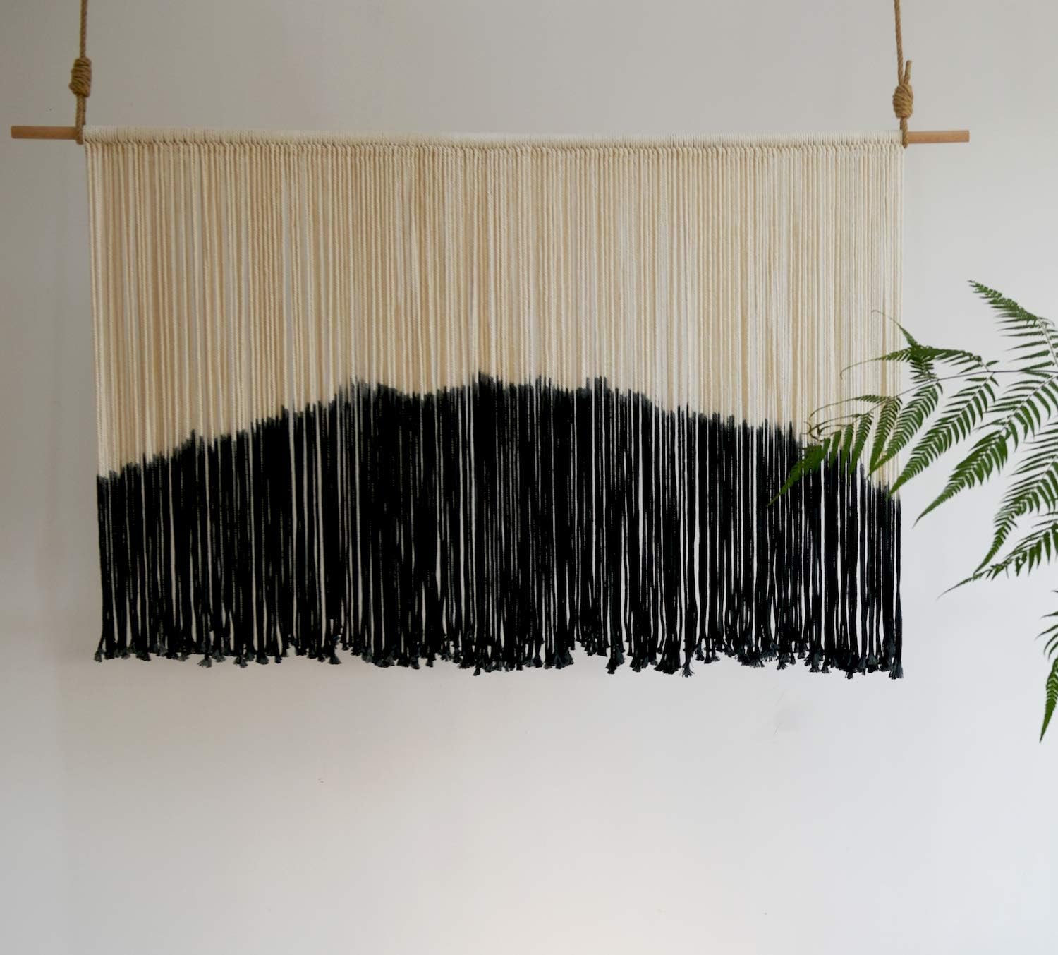 Macrame Wall Hanging Large Dip Dye Tapestry Fiber Wall Art Boho Bedroom Décor 59''W*35''L - Image 8