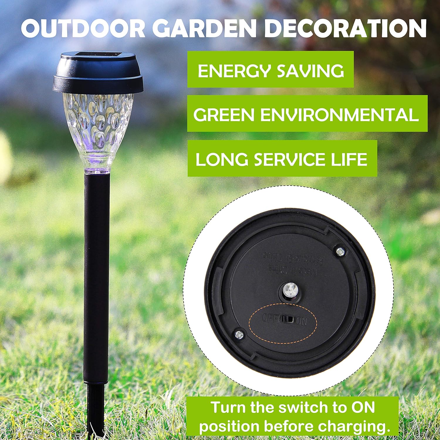MAGGIFT 12 Pack Solar Powered Pathway Lights Outdoor Garden Lights, Waterproof Solar Landscape Lights for Lawn, Patio, Yard, Walkway, Deck, Driveway, Warm White - Image 4