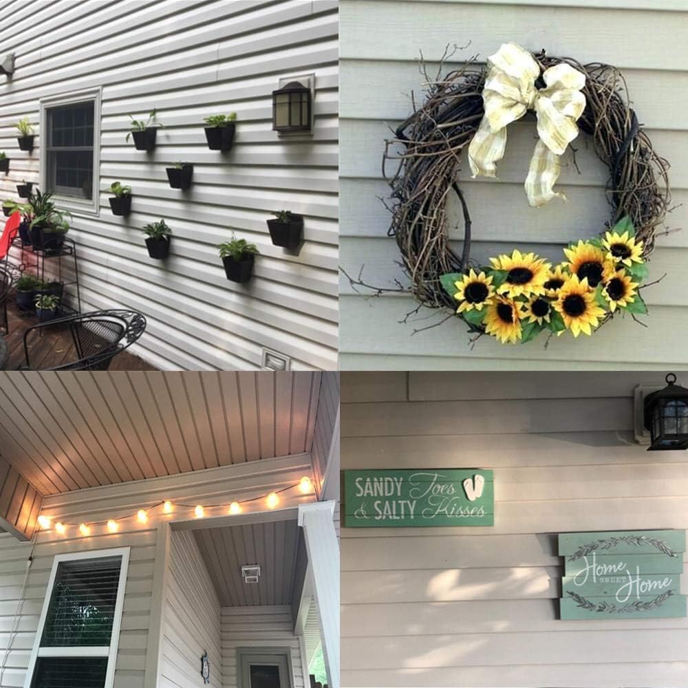 MIUKAA Vinyl Siding Hangers, Heavy Duty Outdoor Light Wreath Pictures Hook for Hanging 4 Pack - Image 4