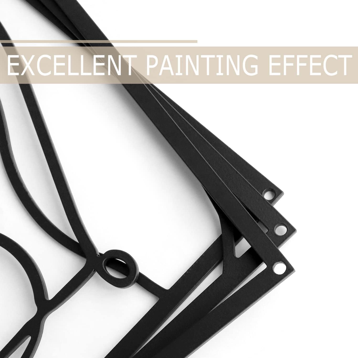 Pinetree Art Black Abstract Metal Wall Art 3D Textured Metal Wall Sculptures Modern Hollow Out Design Metal Wall Decor for Home Living Room Office Dining Ready to Hang (Abstract-Black) - Image 5
