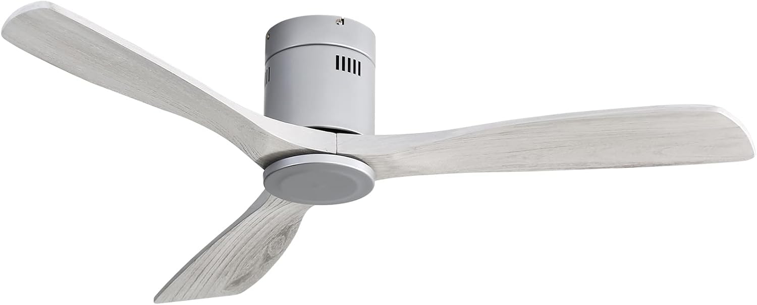Sofucor 52 Inch Low Profile Ceiling Fan With Lights 3 Wood Fan Blade Noiseless Reversible DC Motor Remote Control Flush Mount Ceiling Fan With Light for Farmhouse Modern Style Contemporary Decor - Image 11
