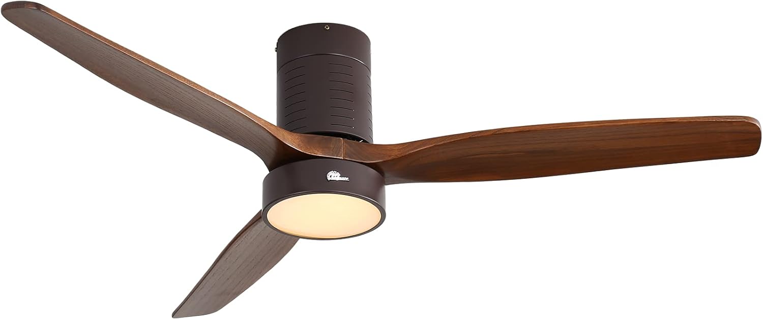 Sofucor 52 Inch Low Profile Ceiling Fan With Lights 3 Wood Fan Blade Noiseless Reversible DC Motor Remote Control Flush Mount Ceiling Fan With Light for Farmhouse Modern Style Contemporary Decor - Image 17