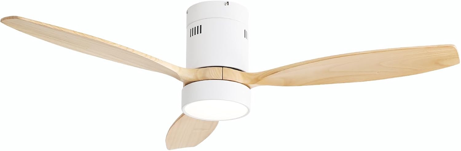 Sofucor 52 Inch Low Profile Ceiling Fan With Lights 3 Wood Fan Blade Noiseless Reversible DC Motor Remote Control Flush Mount Ceiling Fan With Light for Farmhouse Modern Style Contemporary Decor - Image 14