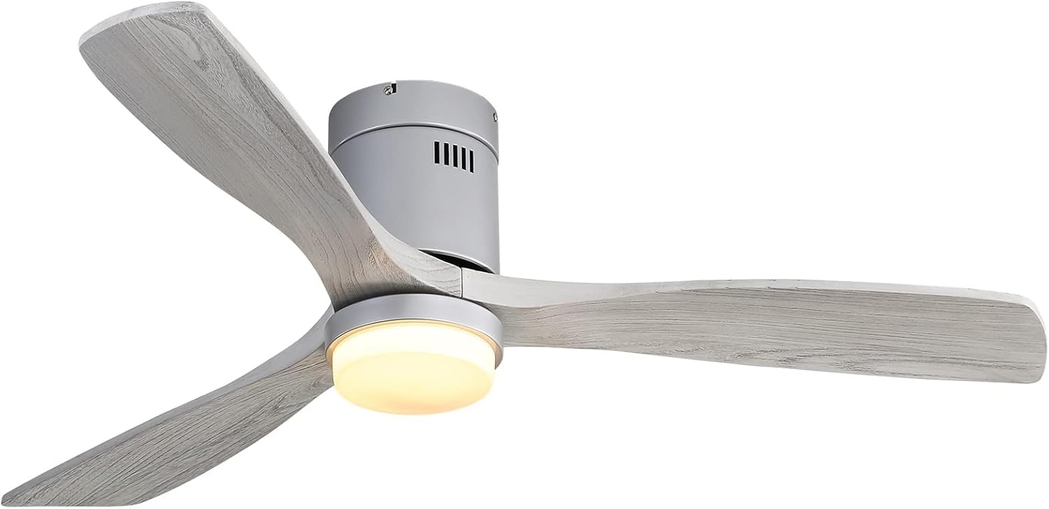 Sofucor 52 Inch Low Profile Ceiling Fan With Lights 3 Wood Fan Blade Noiseless Reversible DC Motor Remote Control Flush Mount Ceiling Fan With Light for Farmhouse Modern Style Contemporary Decor - Image 19