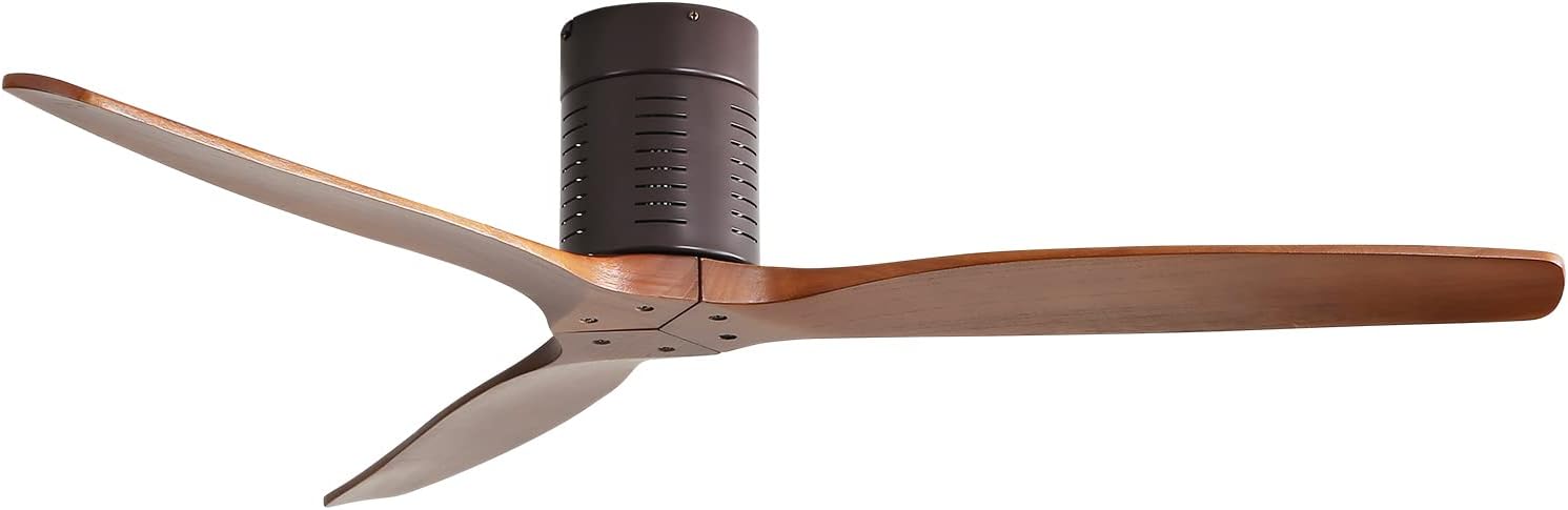 Sofucor 52 Inch Low Profile Ceiling Fan With Lights 3 Wood Fan Blade Noiseless Reversible DC Motor Remote Control Flush Mount Ceiling Fan With Light for Farmhouse Modern Style Contemporary Decor - Image 18