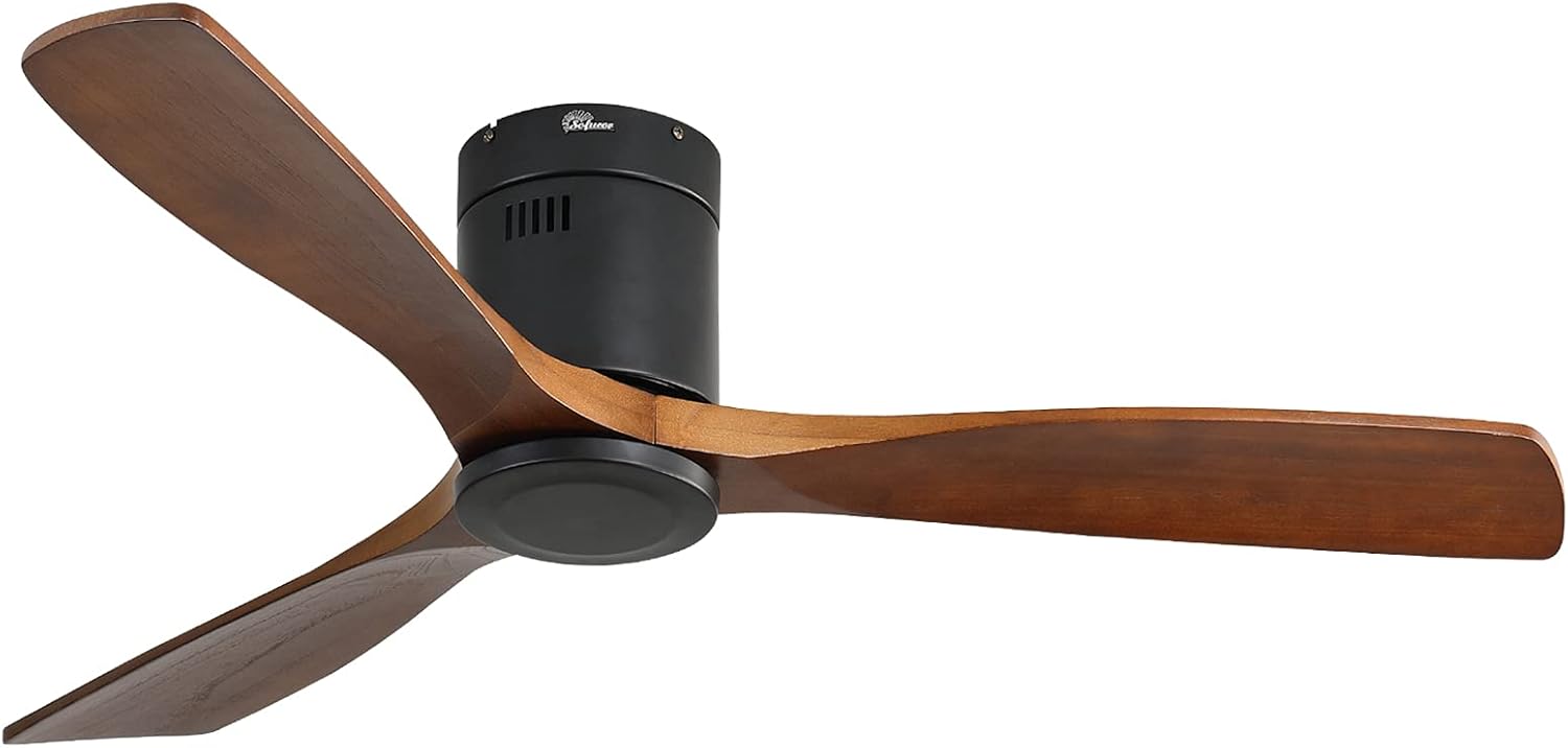 Sofucor 52 Inch Low Profile Ceiling Fan With Lights 3 Wood Fan Blade Noiseless Reversible DC Motor Remote Control Flush Mount Ceiling Fan With Light for Farmhouse Modern Style Contemporary Decor - Image 13