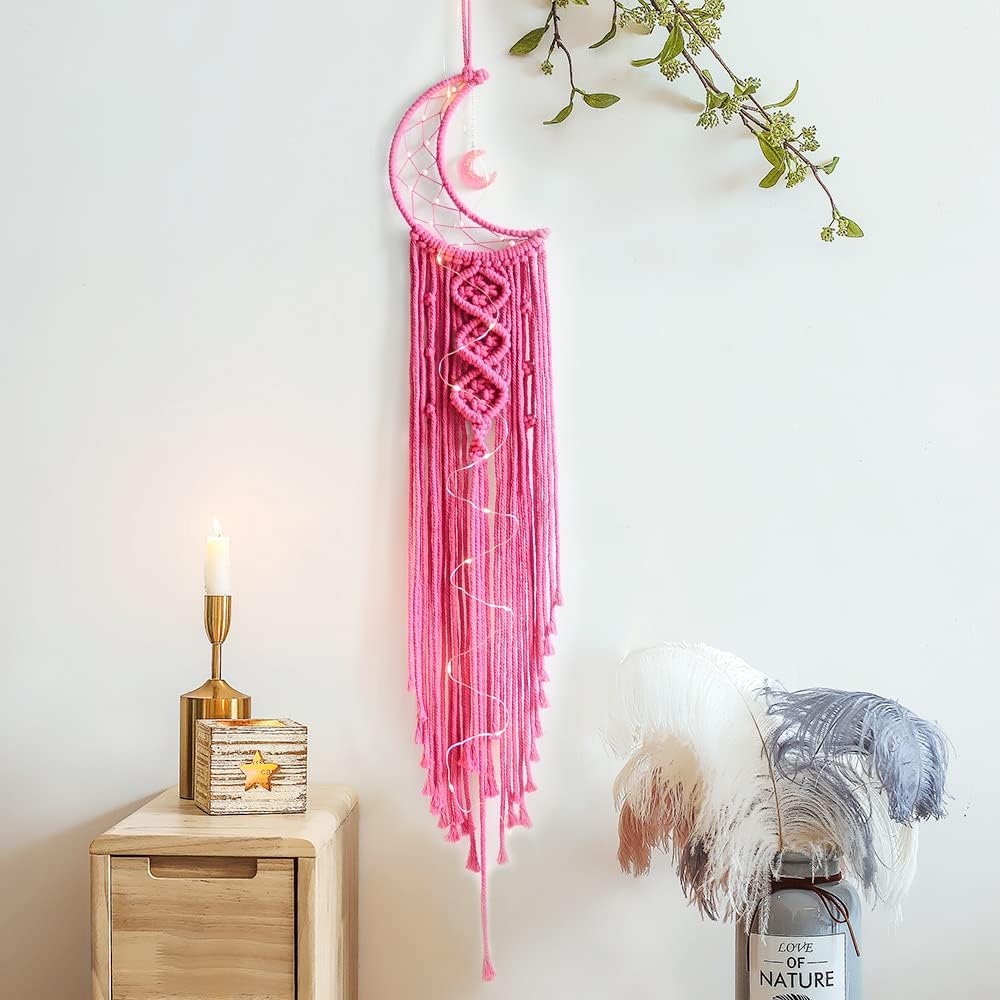 Styleonme Star Moon Macrame Wall Pediments, Handmade Dream Catcher, Boho Decor, Teen Girls Room Decor, Textile Wall Decor, Gifts for Mom, Gifts for Women, Gifts for Girls - Image 13