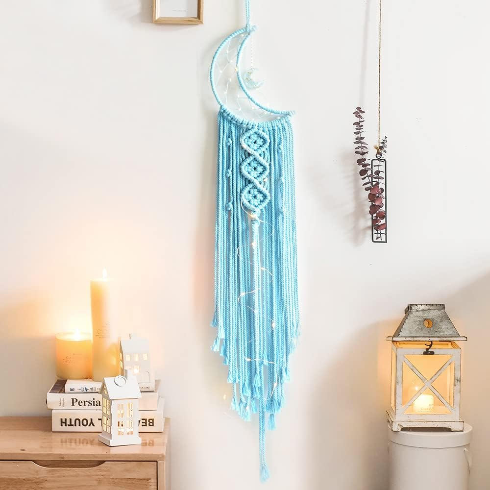 Styleonme Star Moon Macrame Wall Pediments, Handmade Dream Catcher, Boho Decor, Teen Girls Room Decor, Textile Wall Decor, Gifts for Mom, Gifts for Women, Gifts for Girls - Image 12