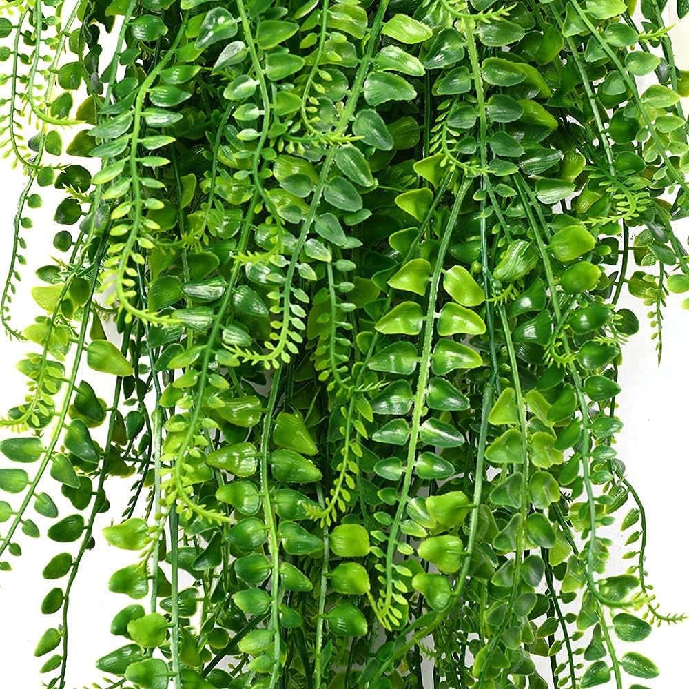 SzJias Artificial Hanging Plants Ferns Faux Fake Plants for Patio Porch Outdoor Decor (2 Pcs) - Image 3