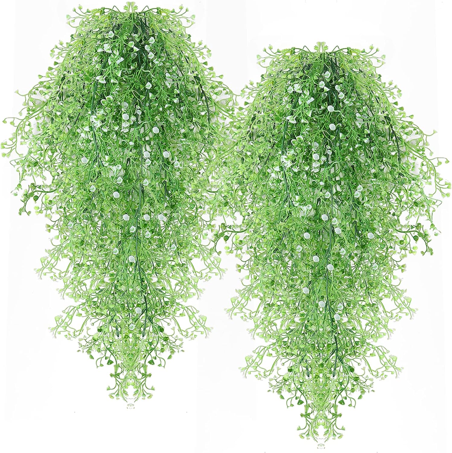 Vine Plant Fake 4 Pcs Ferns Plants Large Faux Artificial Hanging Plants Wall Plants Fake Ivy Room Decor Home Garden Wedding Party Indoor Outdoor Decorations(Purple 4P) - Image 23