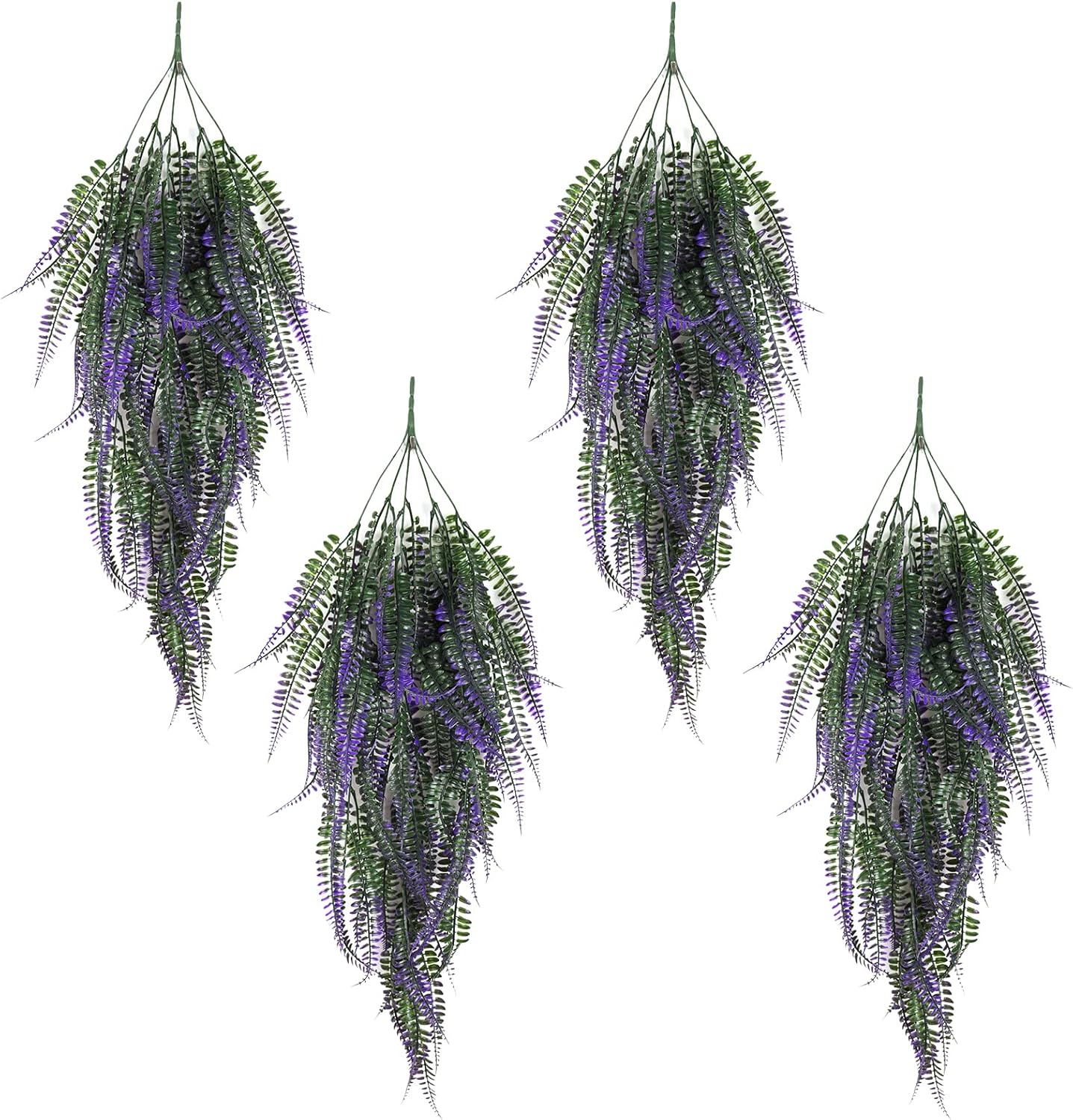 Vine Plant Fake 4 Pcs Ferns Plants Large Faux Artificial Hanging Plants Wall Plants Fake Ivy Room Decor Home Garden Wedding Party Indoor Outdoor Decorations(Purple 4P) - Image 14