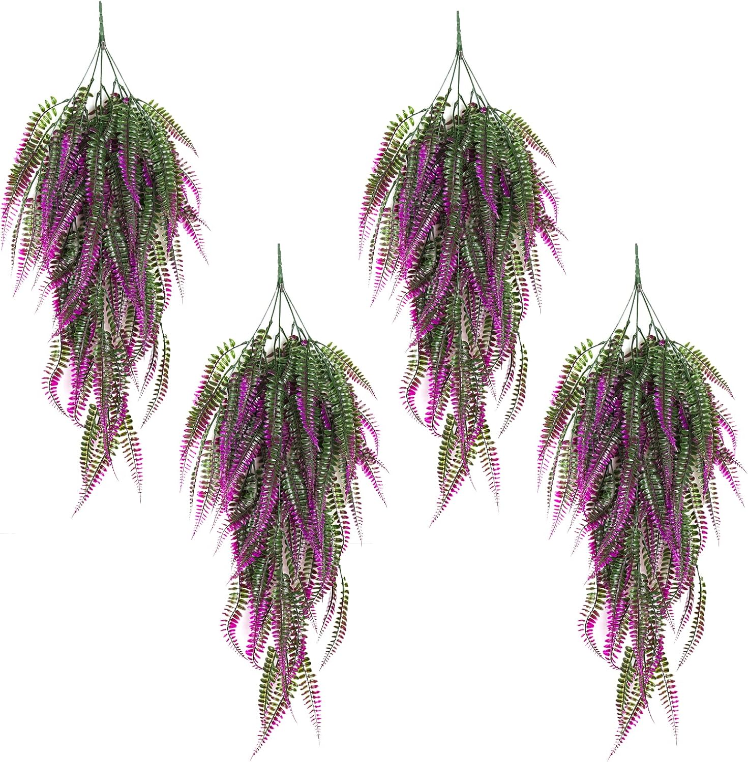 Vine Plant Fake 4 Pcs Ferns Plants Large Faux Artificial Hanging Plants Wall Plants Fake Ivy Room Decor Home Garden Wedding Party Indoor Outdoor Decorations(Purple 4P) - Image 13